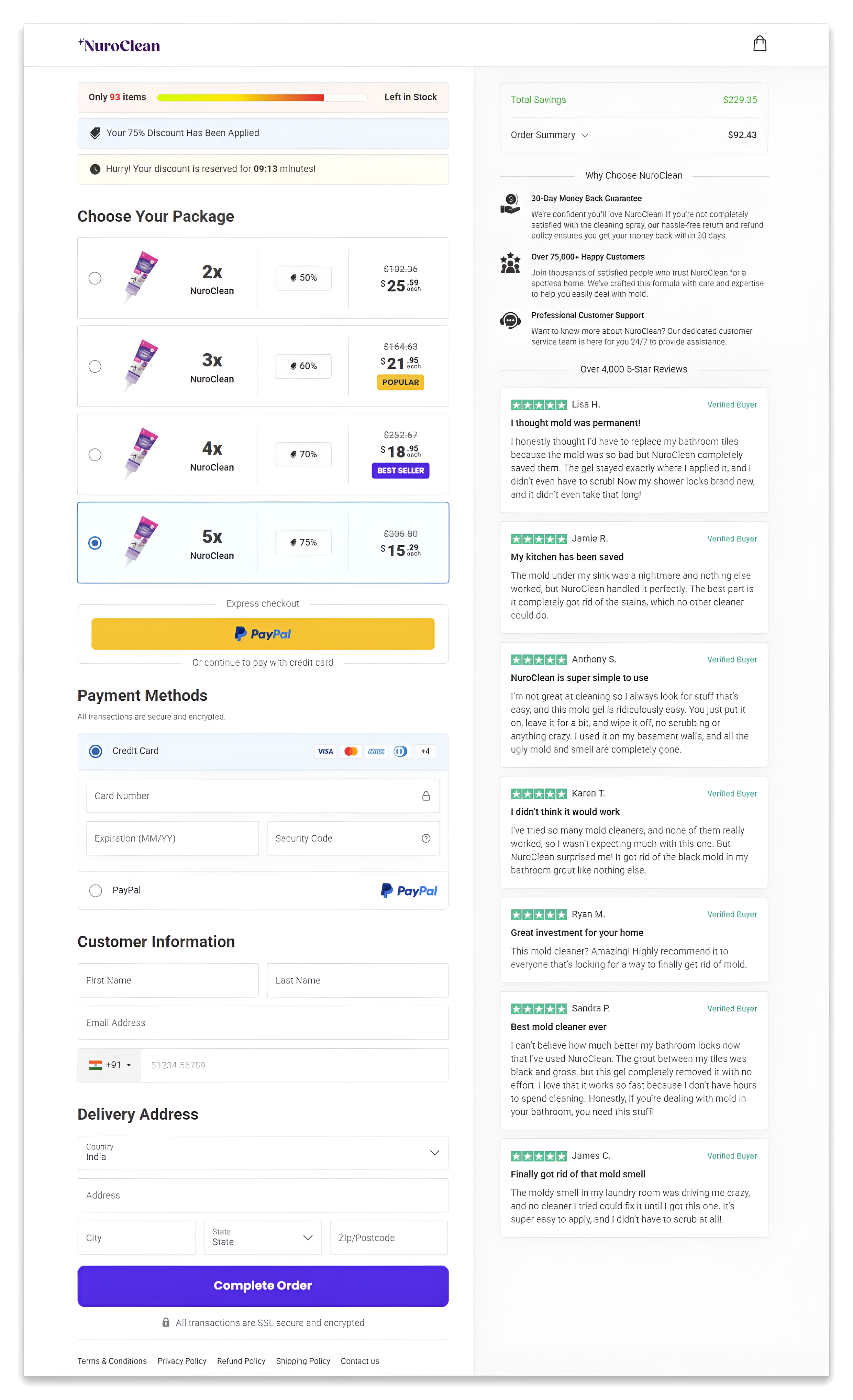 NuroClean Mold Remover Gel order page